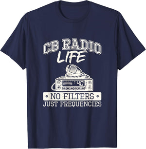 Over But Never Out CB Radio Citizens Band Radio Enthusiasts T-Shirt - T-Shirt | Navy