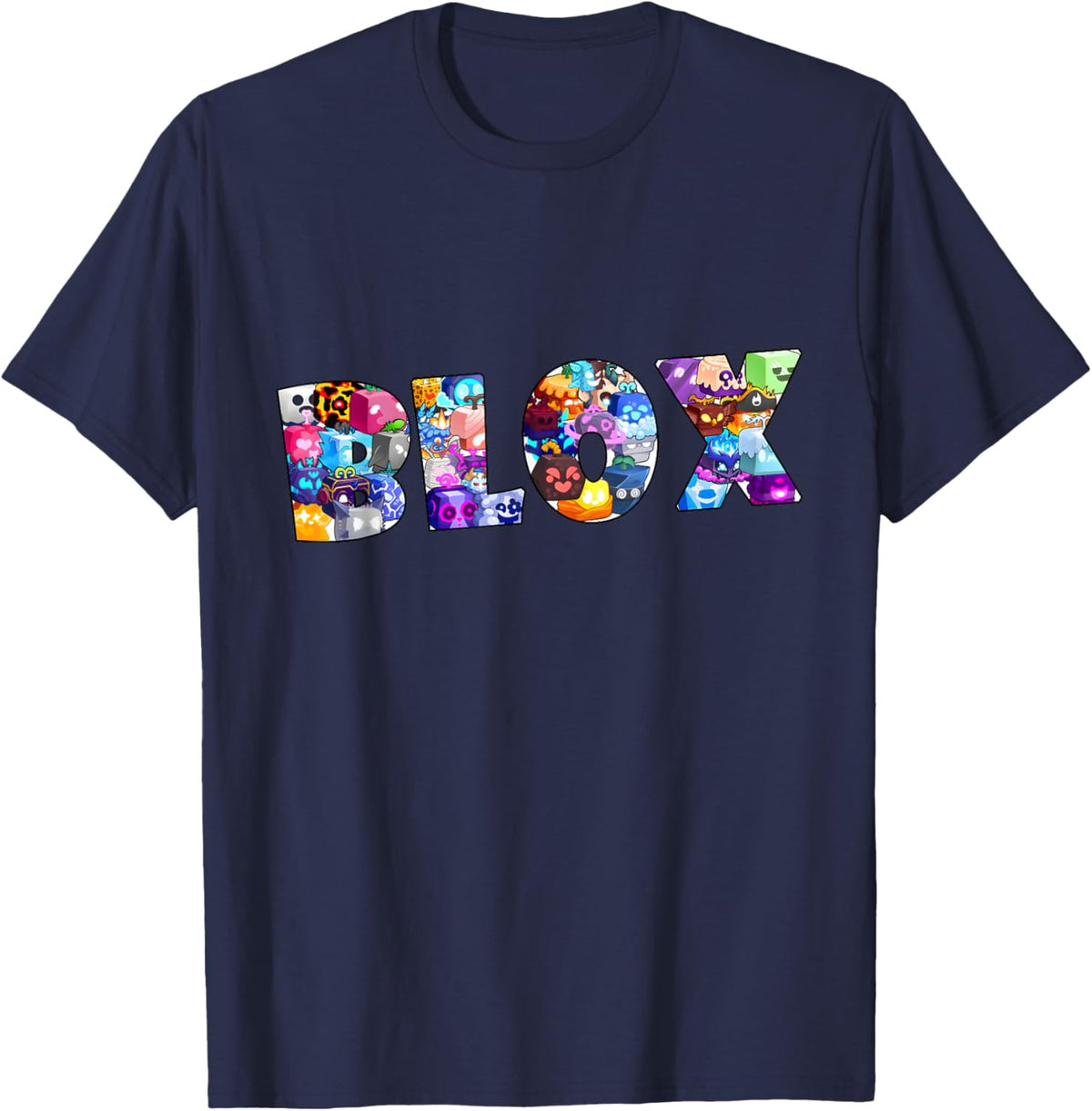 Every Fruit in The List All Blox Fruits T-Shirt - T-Shirt | Navy