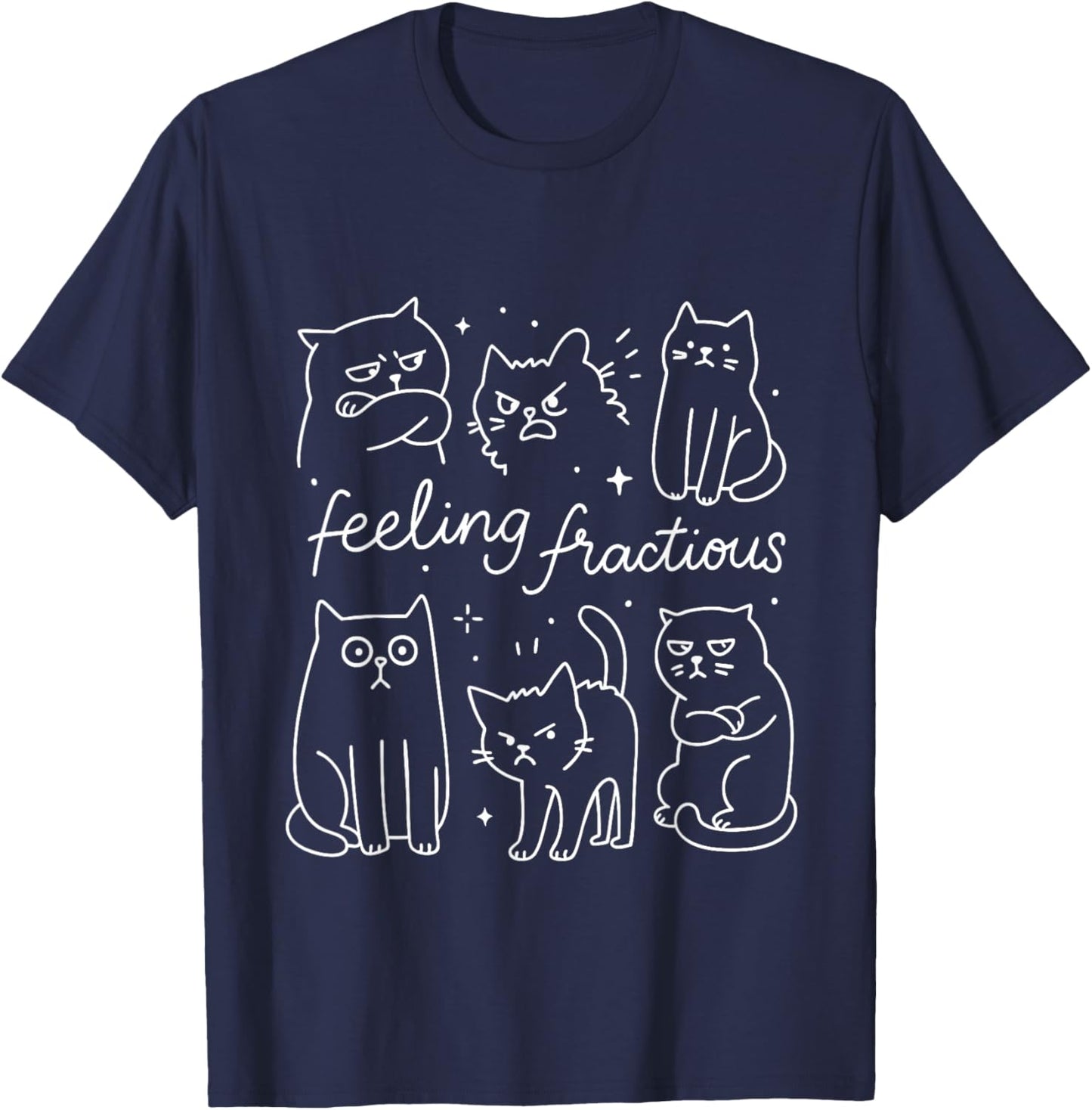 Feeling Fractious Veterinary Medicine Vet Med Cute Cat Lover T-Shirt - T-Shirt | Navy