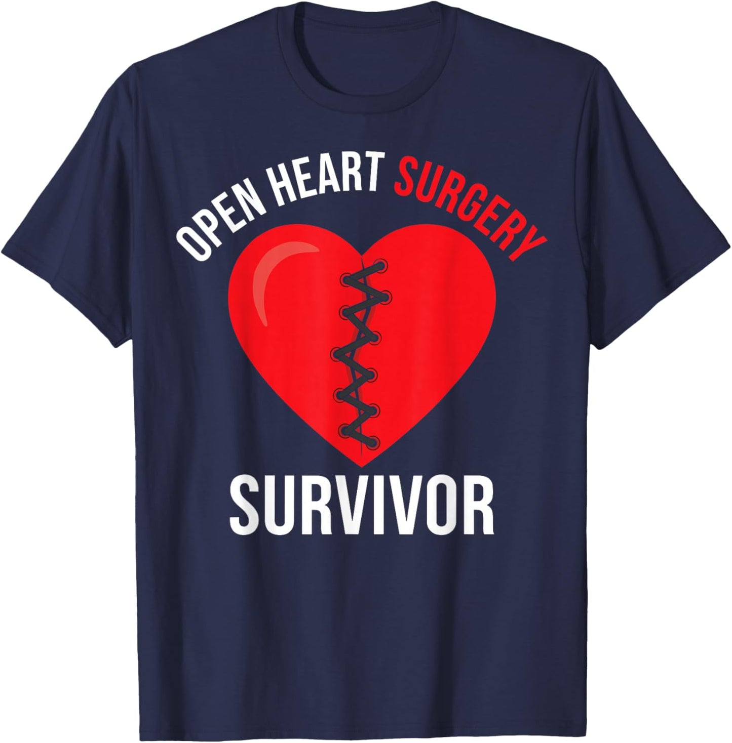Open Heart Surgery Survivor - Heart Recovery Warriors T-Shirt - T-Shirt | Navy