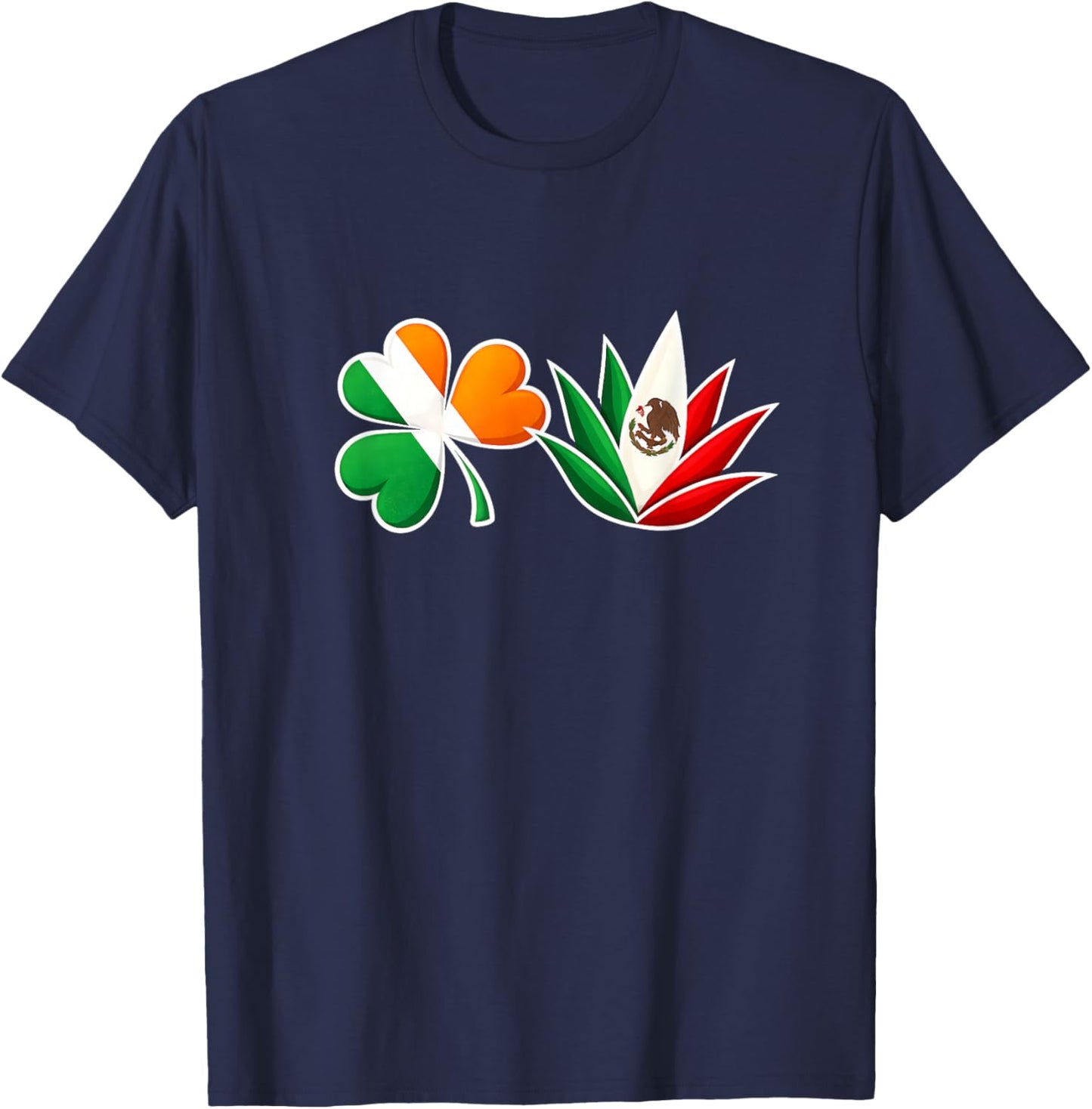 Half Irish Half Mexican Matching Family St Patricks Day T-Shirt - T-Shirt | Navy