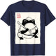 Japanese Grumpy Frog Baseball Player Funny Baseball T-Shirt - T-Shirt | Navy