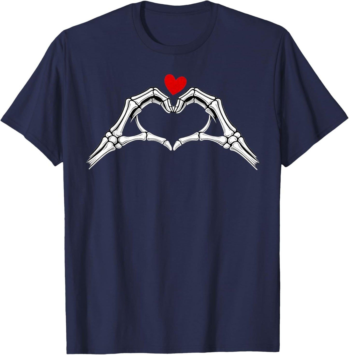 Valentine Skeleton Hand Heart Men Custume Funny Valentine's T-Shirt - T-Shirt | Navy