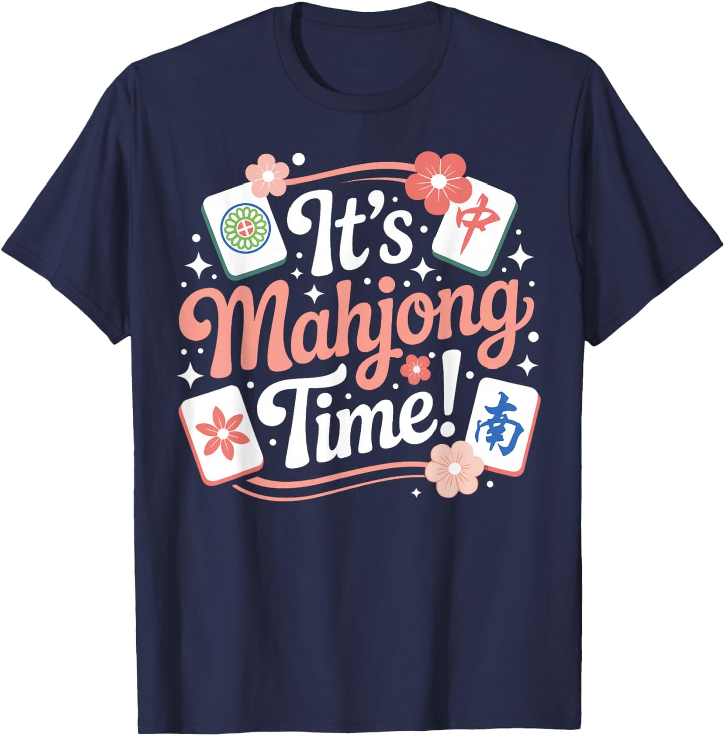 American Mahjong Club Player Mahjong Time T-Shirt - T-Shirt | Navy