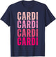 Vintage Cardi Personalized Name I Love Cardi T-Shirt - T-Shirt | Navy