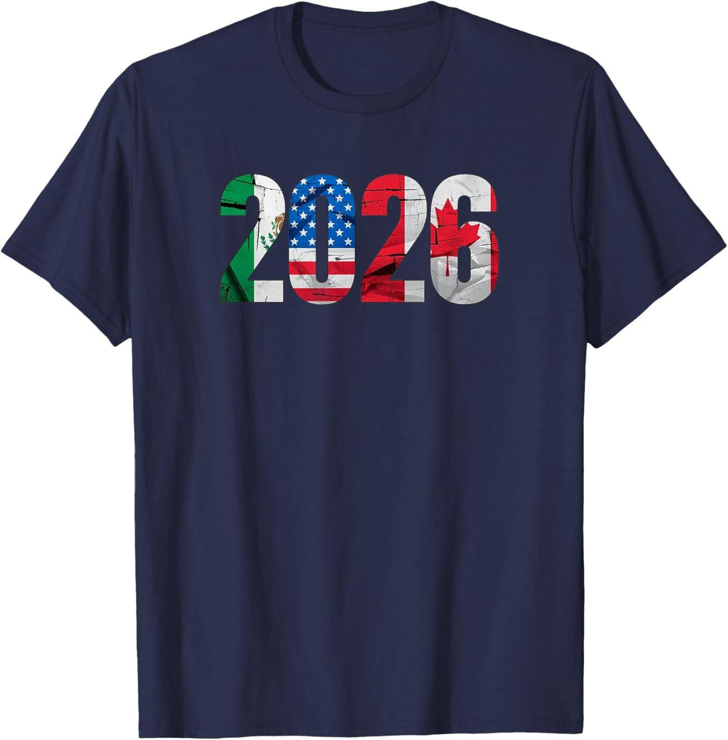 2026 International Football Design – Three Nations Flags T-Shirt - T-Shirt | Navy
