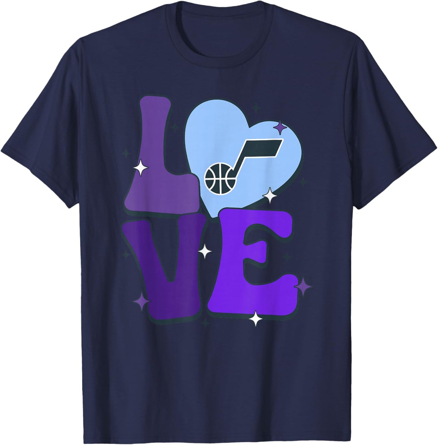 NBA Utah Jazz Valentine's Day Love T-Shirt - T-Shirt | Navy