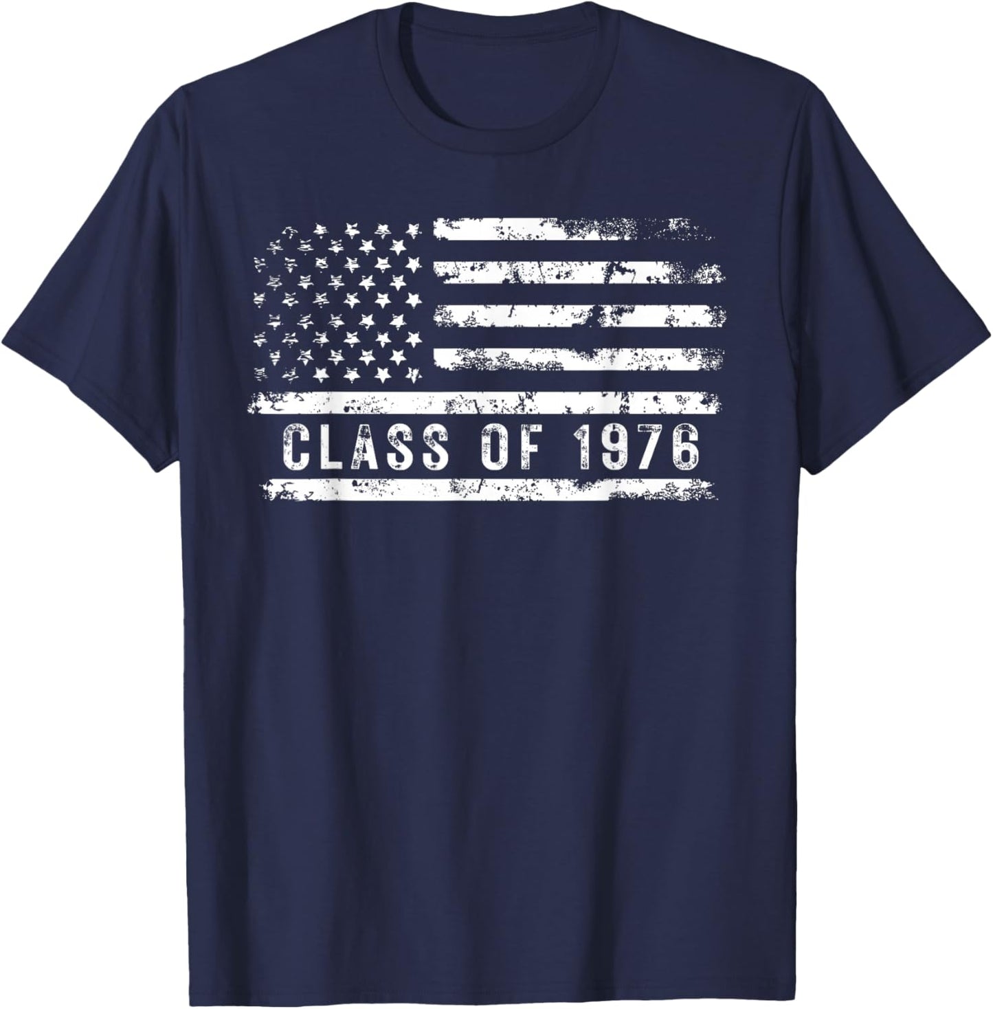 Vintage USA American Flag Class of 1976 76 Classmate Alumni T-Shirt - T-Shirt | Navy