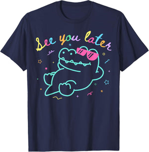 See You Later Teacher Summer Alligator Last Day of School T-Shirt - T-Shirt | Navy
