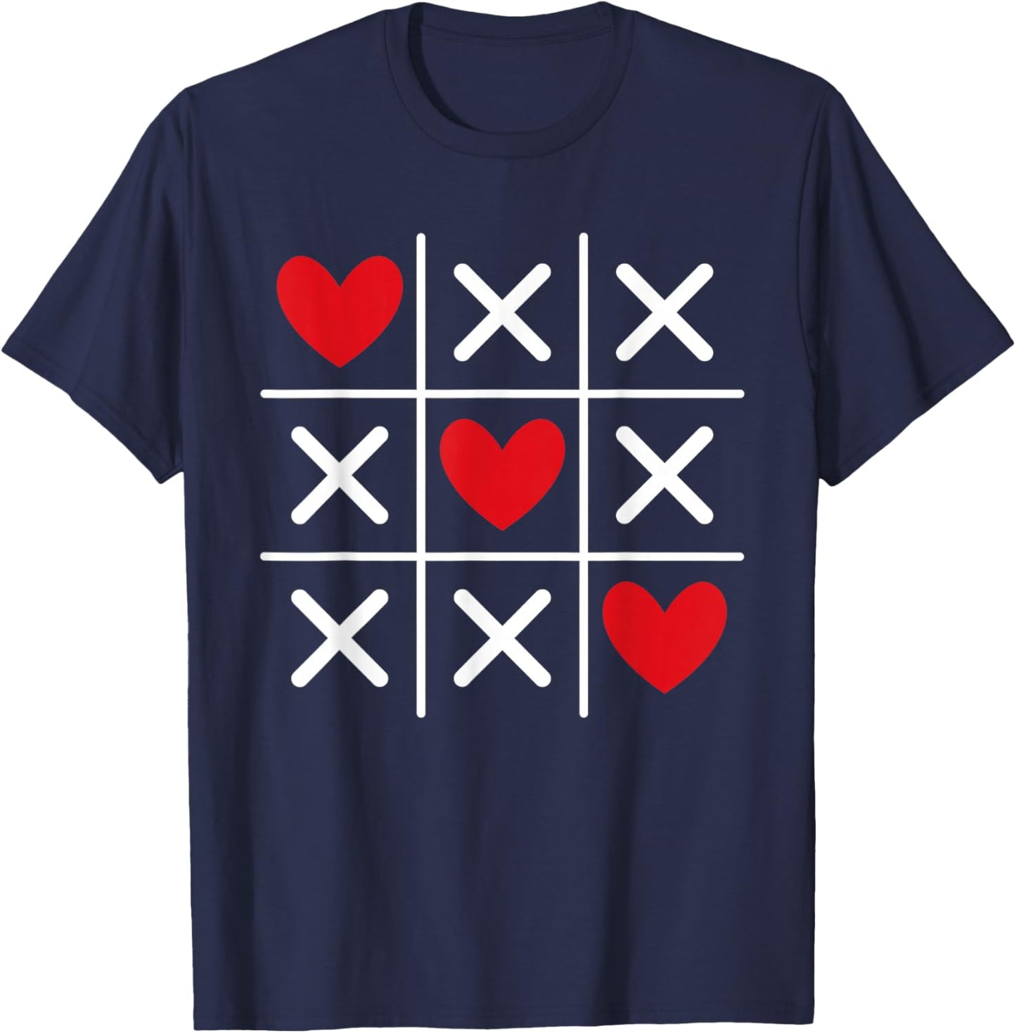 Cute Heart Valentines Day Graphic Love Hearts Boys Girls T-Shirt - T-Shirt | Navy