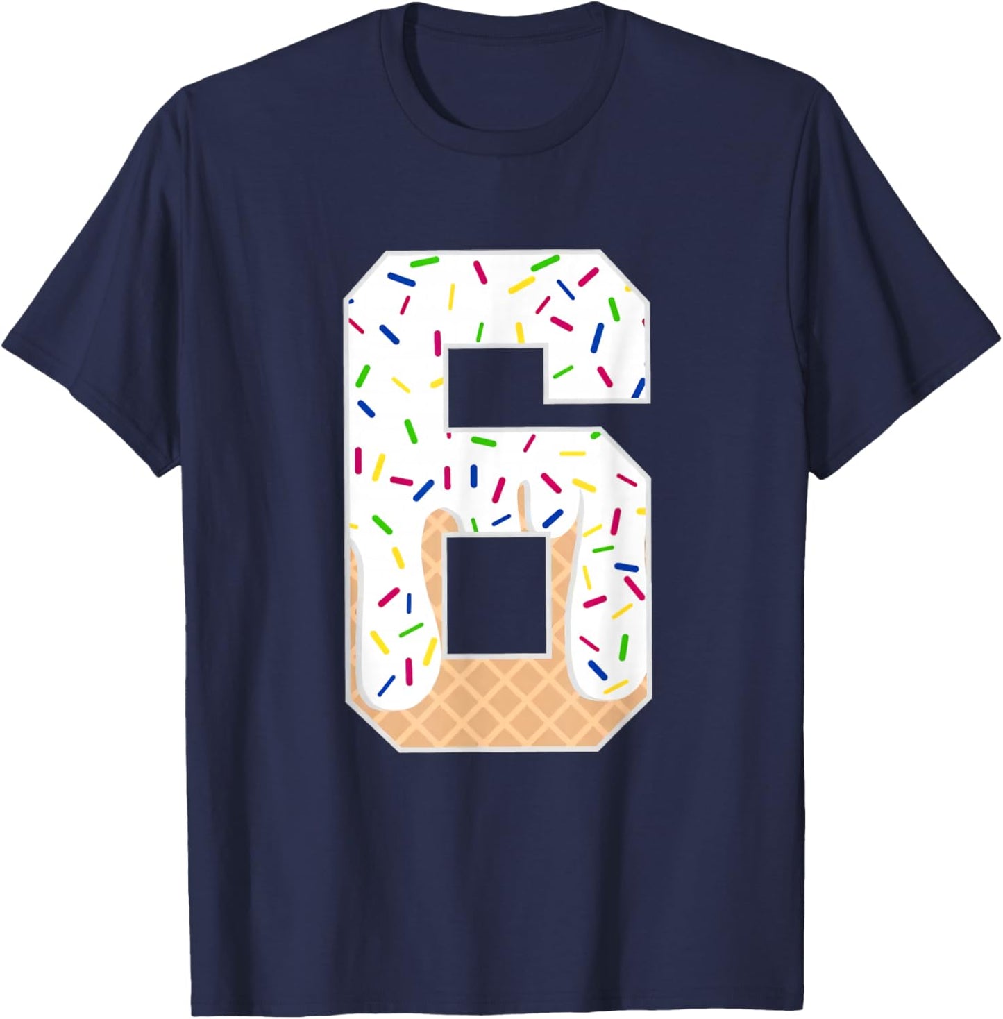 Funny Number 6 Ice Cream Drip 67 Meme Costume Matching Group T-Shirt - T-Shirt | Navy