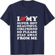 I Love My Super Hot Beautiful Girlfriend Funny Couples Quote T-Shirt - T-Shirt | Navy