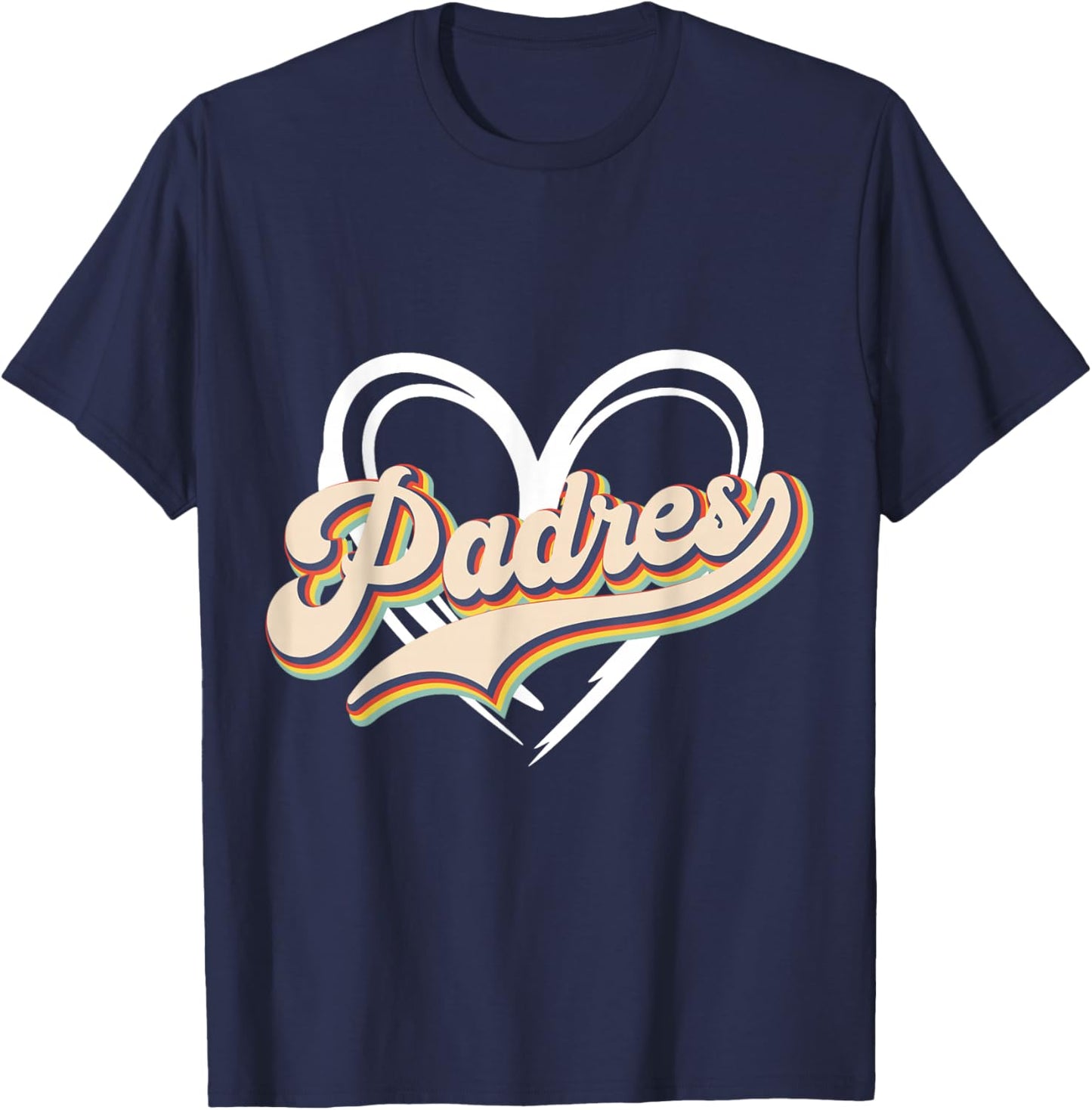 Vintage Padres First Name Padres Personalized Name Groovy T-Shirt - T-Shirt | Navy