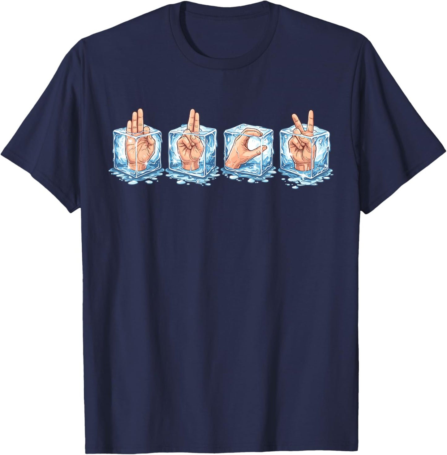 ASL I-C-E Sign Language Immigration Reform Peace Sign T-Shirt - T-Shirt | Navy