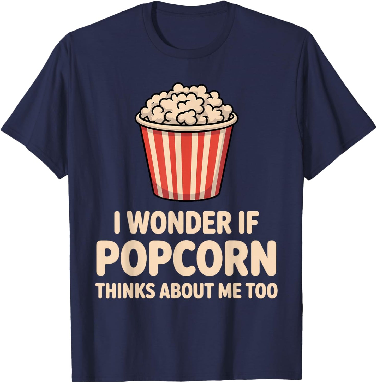 Funny Popcorn Themed Women Adults Kids Popcorn Lover T-Shirt - T-Shirt | Navy