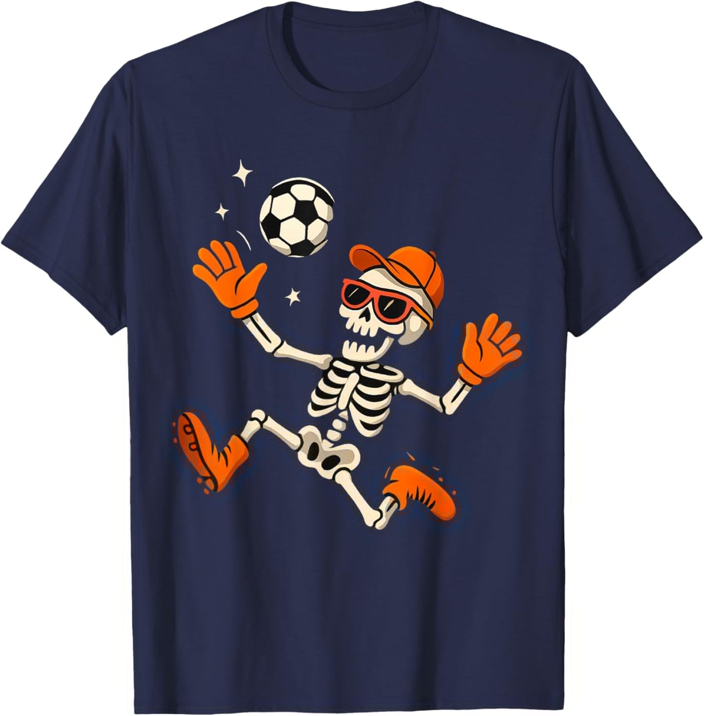 Halloween Skeleton Soccer Player Sports Fan Graphic Kids T-Shirt - T-Shirt | Navy