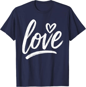 Love Heart Funny Valentines Day Men Women Teen Girl Boy Kids T-Shirt - T-Shirt | Navy