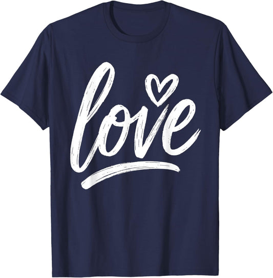 Love Heart Funny Valentines Day Men Women Teen Girl Boy Kids T-Shirt - T-Shirt | Navy