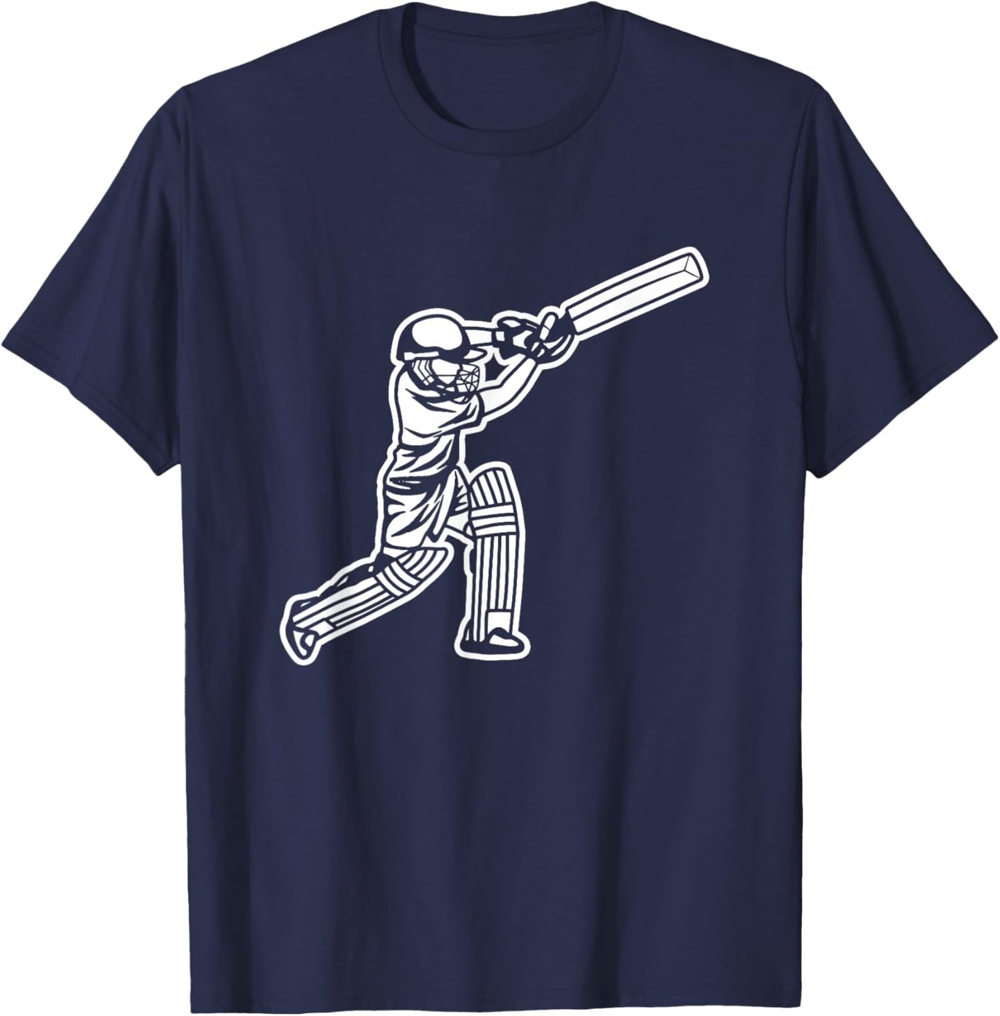 Funny Cricket Boy Cricketer Bat-and-Ball Game T-Shirt - T-Shirt | Navy