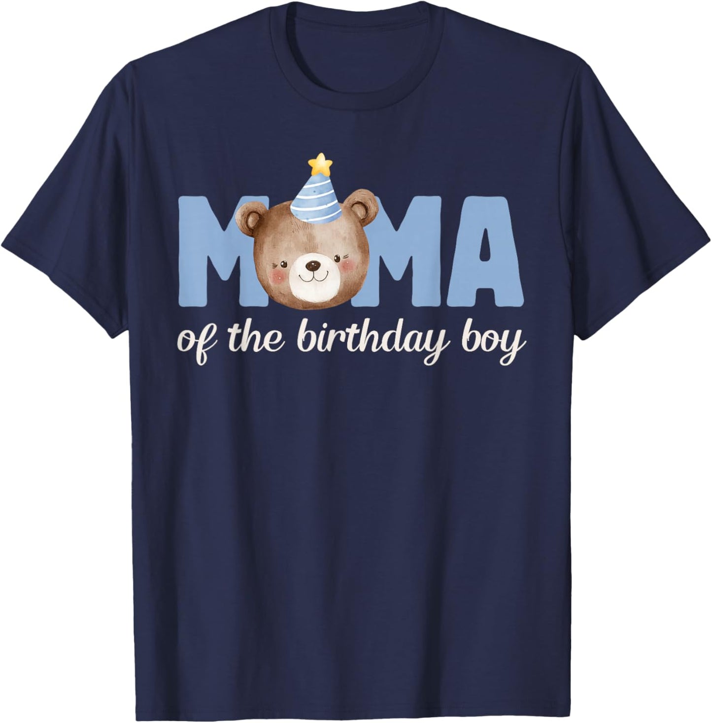 Mama Teddy Bear 1st Birthday Boy Party Family Matching T-Shirt - T-Shirt | Navy