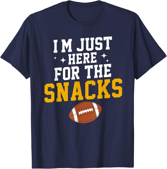 Just Here for The Snacks American Football Funny Women Kids T-Shirt - T-Shirt | Navy