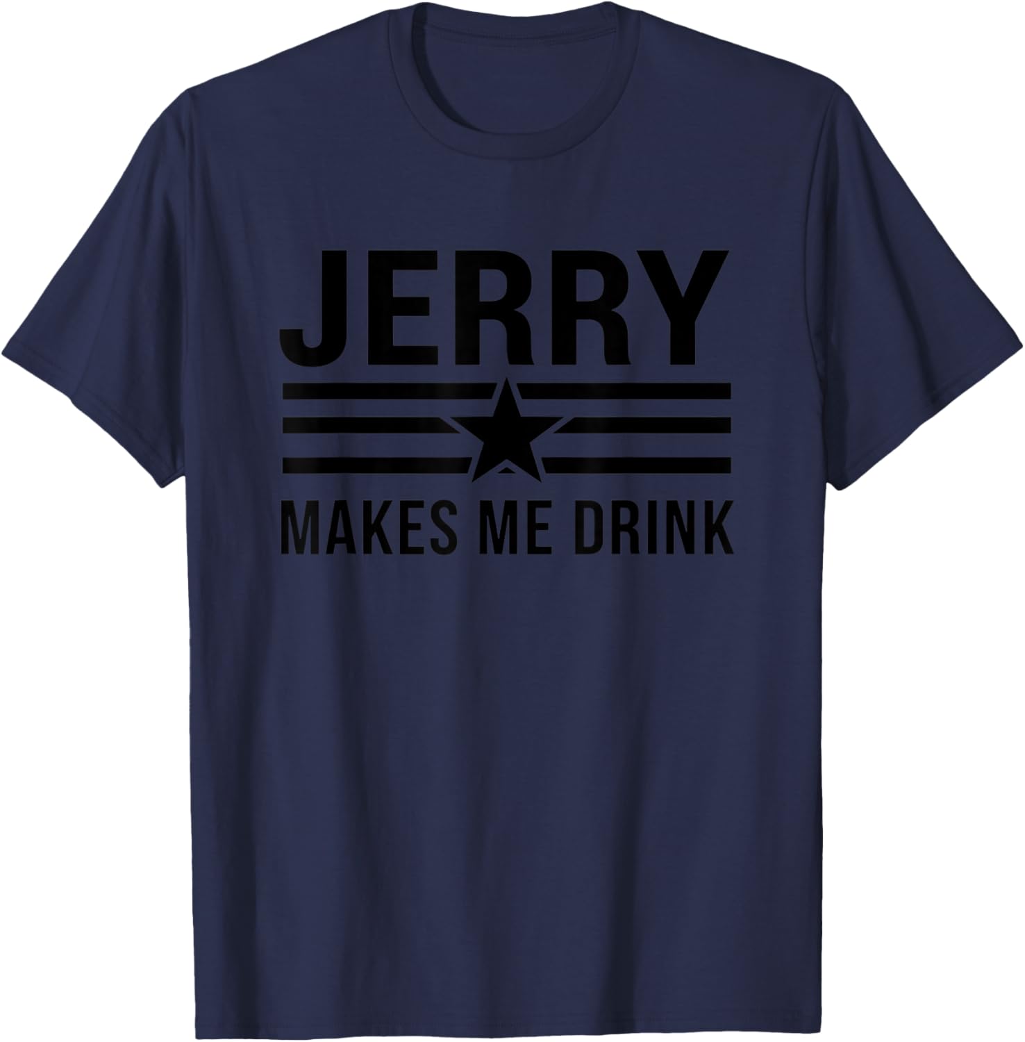 Custom & Name - 'Name Makes Me Drink' Custom T-Shirt - T-Shirt | Navy