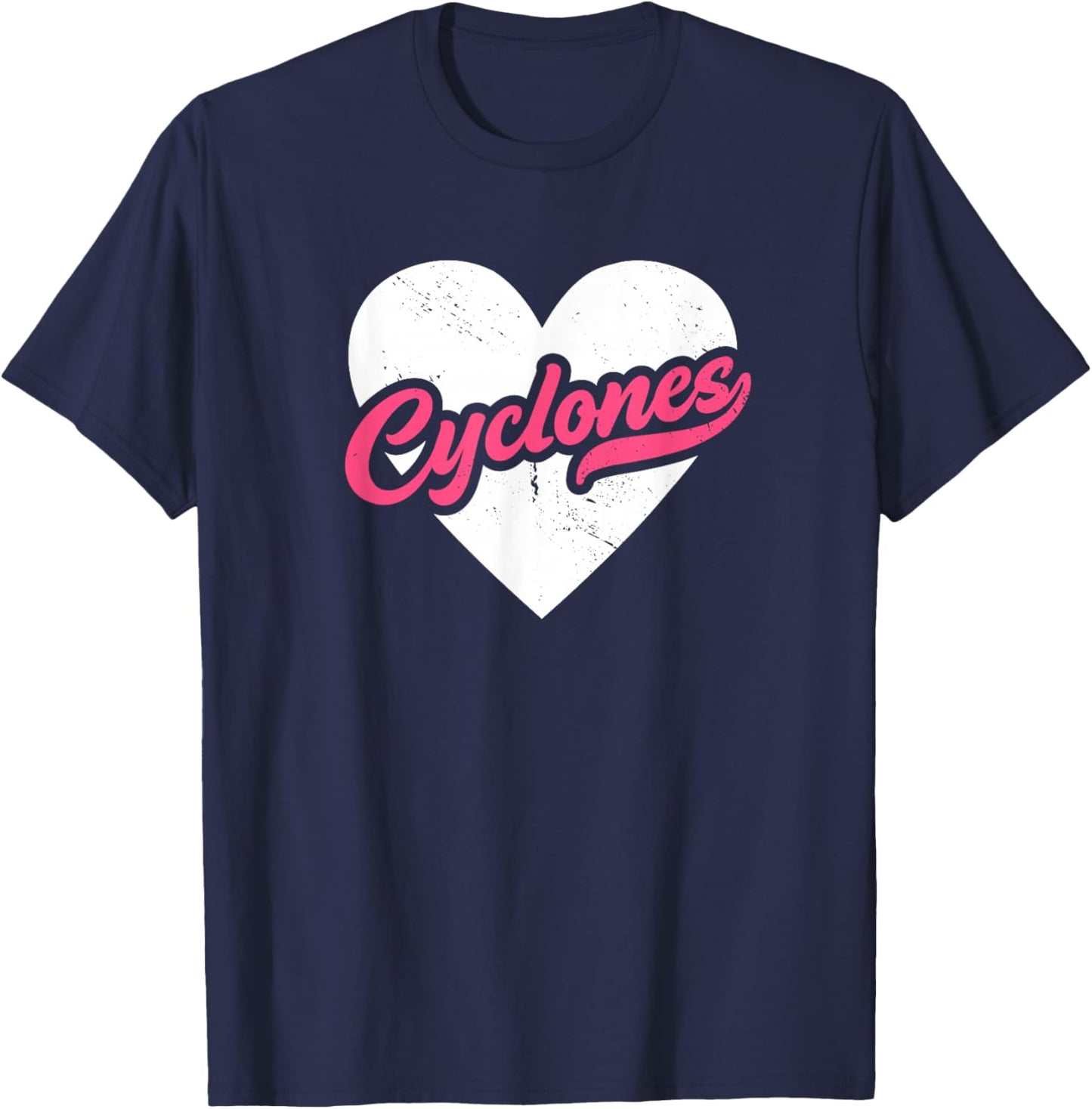 Vintage Cyclones School Spirit Go Cyclones Love T-Shirt - T-Shirt | Navy