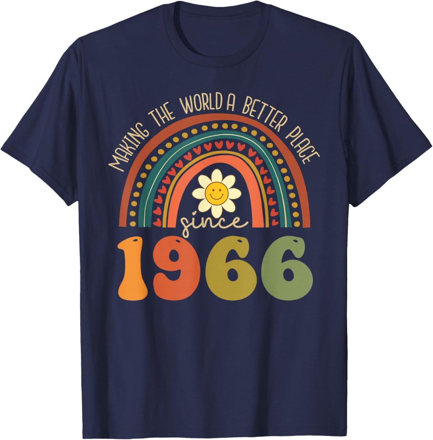Groovy 60th Birthday 1966 60 Year Old T-Shirt - T-Shirt | Navy