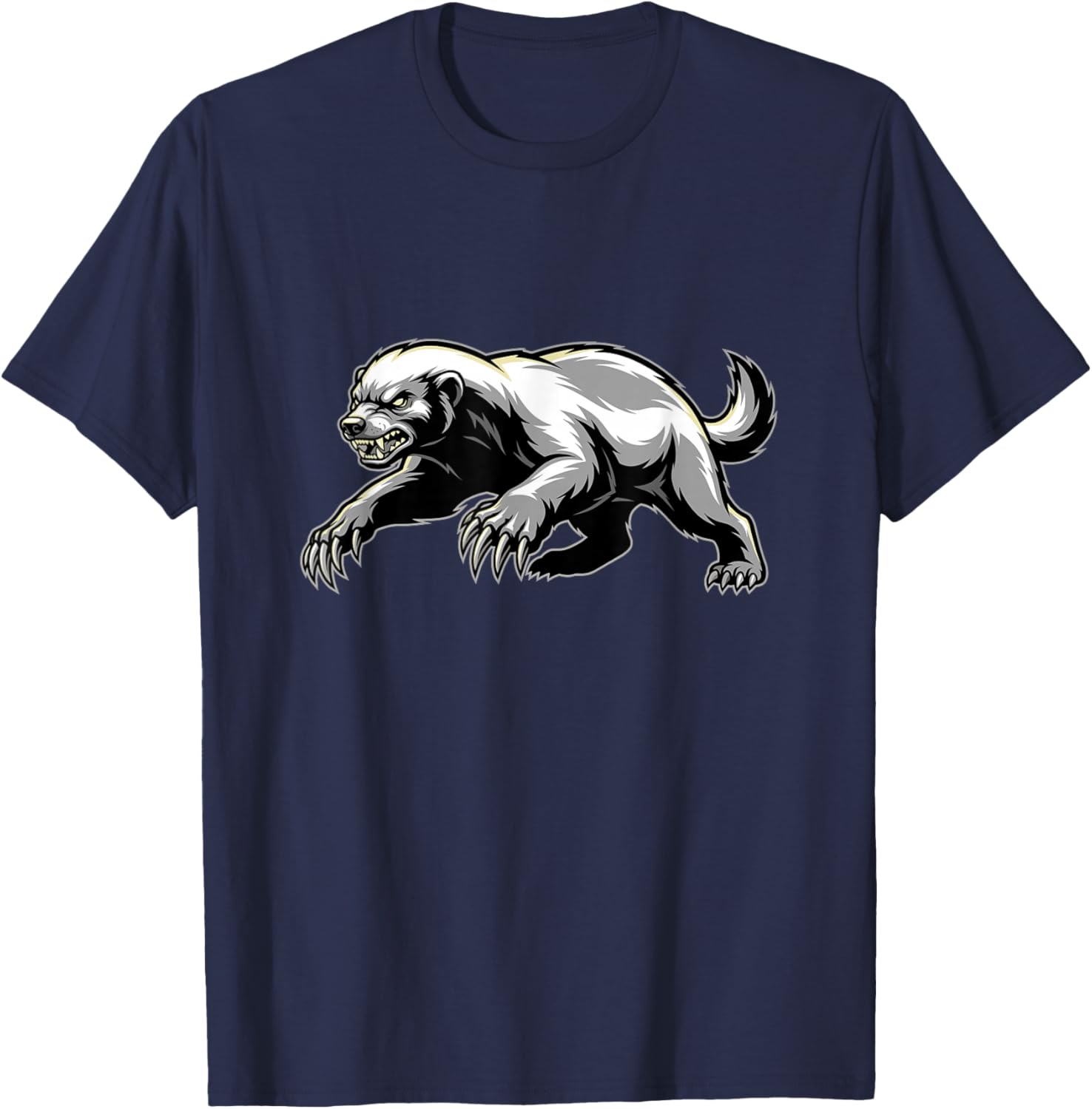 Angry Honey Badger T-Shirt - T-Shirt | Navy