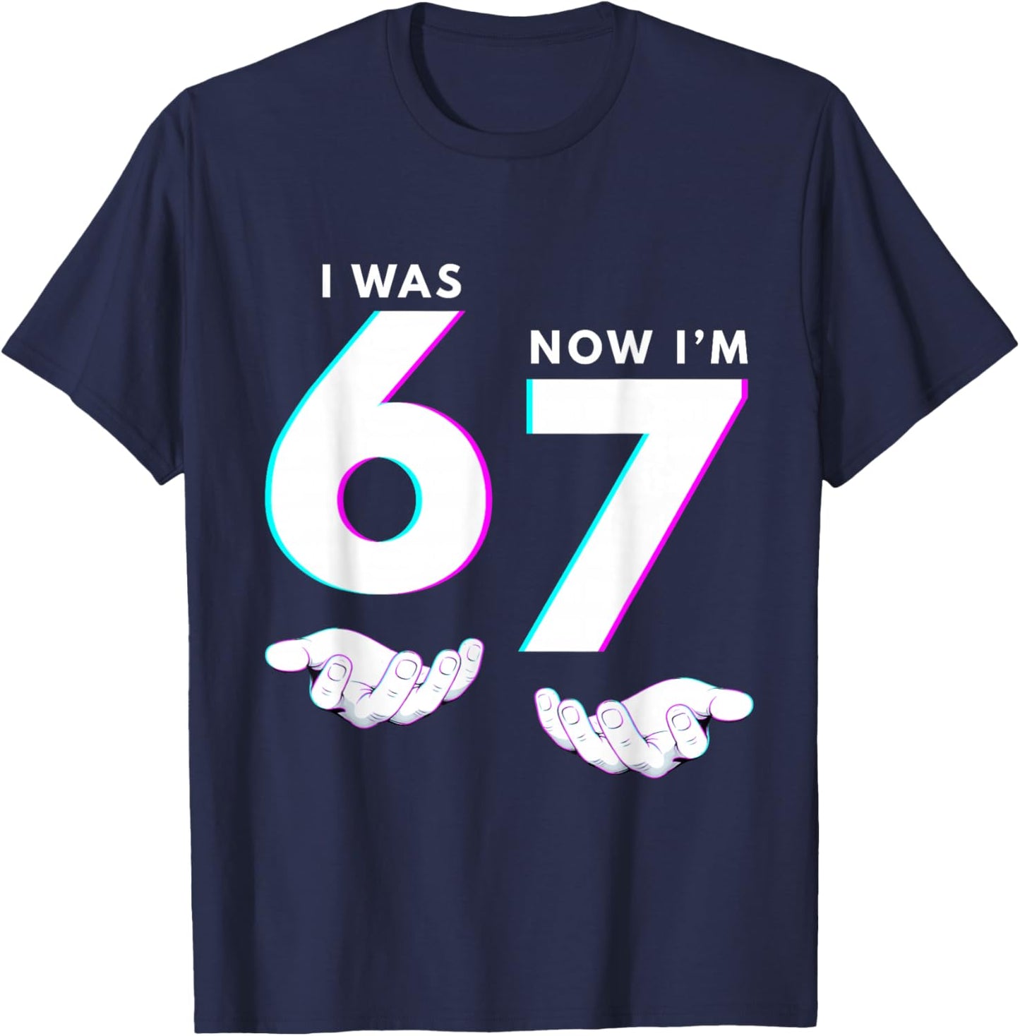 I was 6 Now I'm 7 Girl Boy Kids Six Seven Birthday T-Shirt - T-Shirt | Navy