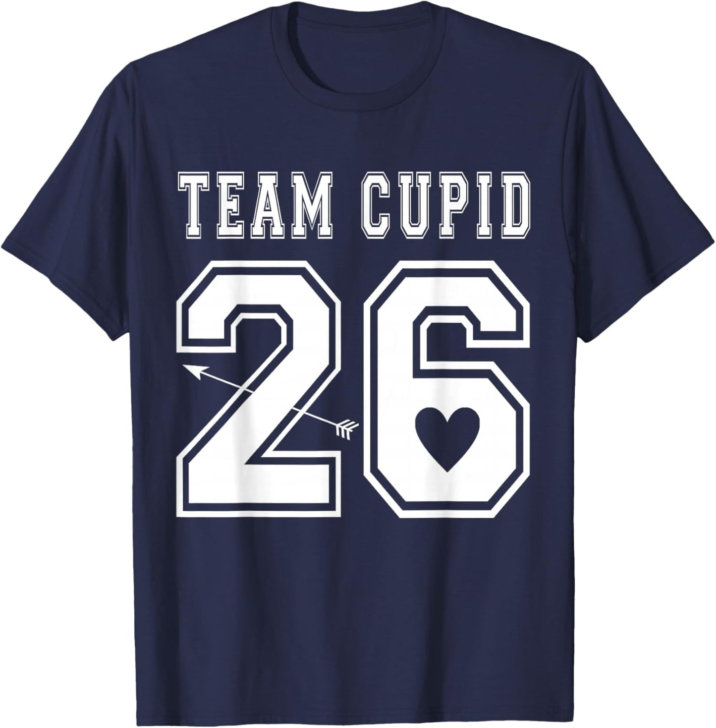 2026 Team Cupid Valentines Day Sports Jersey Style T-Shirt - T-Shirt | Navy