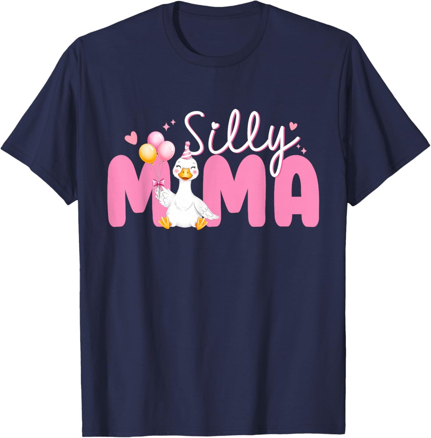 Silly Mama Goose Mama 1st Birthday Family Matching Party T-Shirt - T-Shirt | Navy