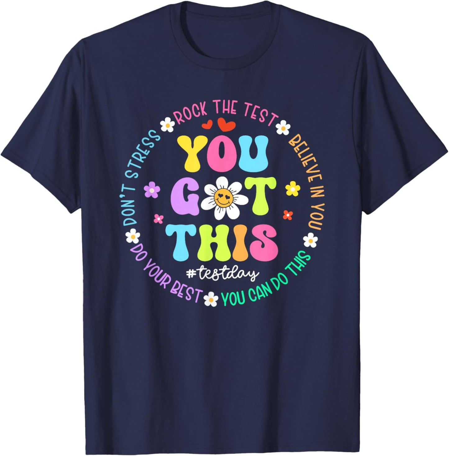 You Got This Don't Stress Rock The Test Test Day Teacher Kid T-Shirt - T-Shirt | Navy
