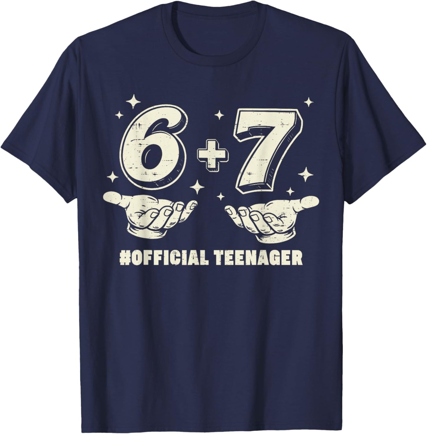 6+7 Official Teenager 13th Birthday 13 Year Old Boys Kids T-Shirt - T-Shirt | Navy