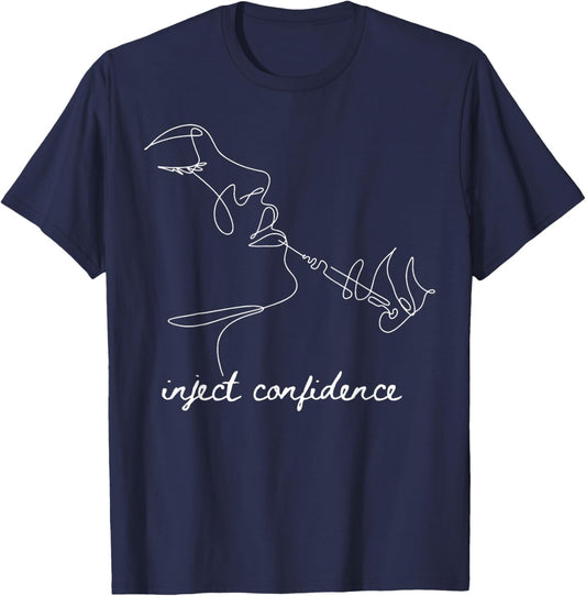 Botox Dealer Line Art Esthetician Skincare Aesthetic Nurse T-Shirt - T-Shirt | Navy