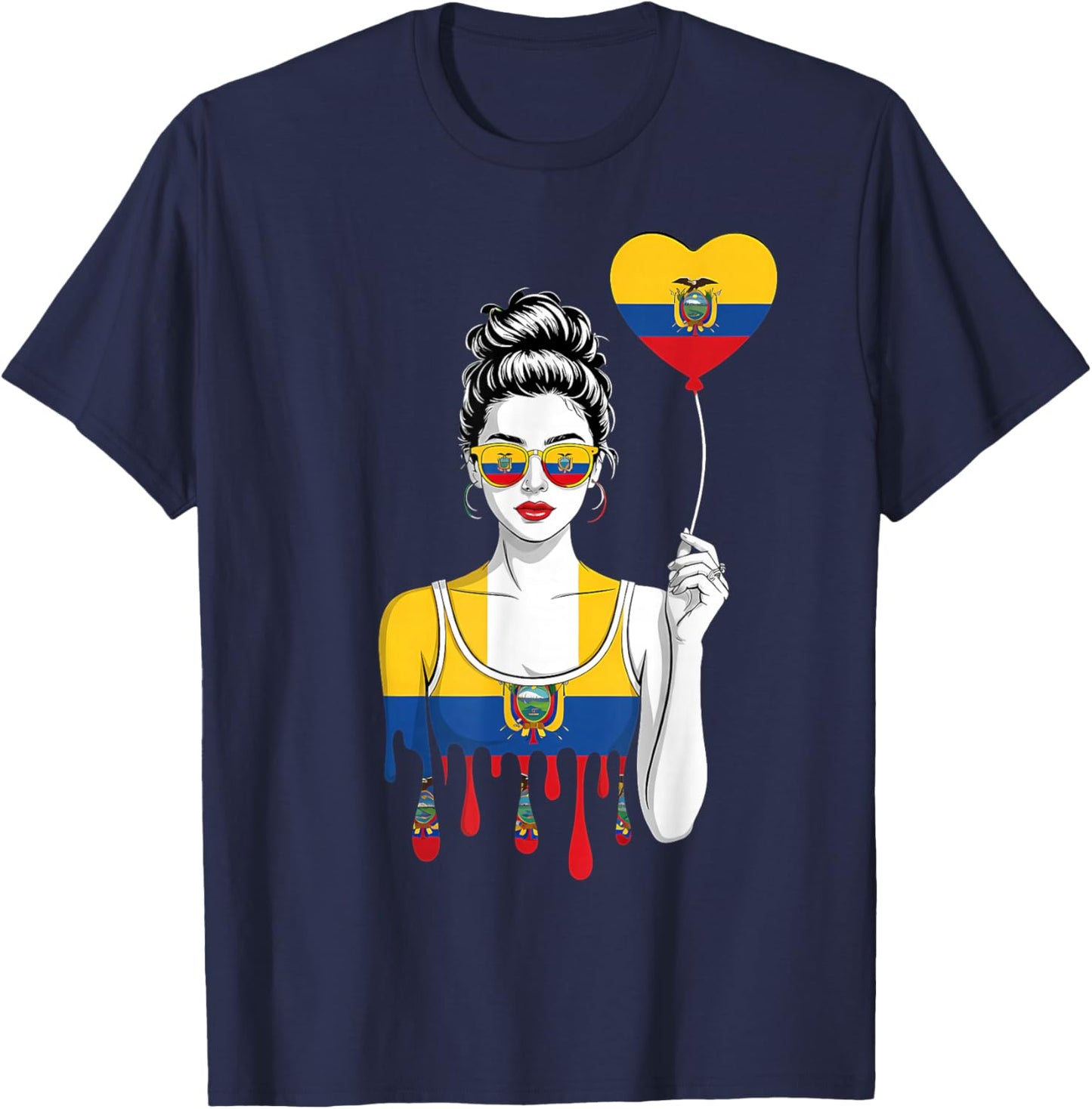Ecuador Roots Ecuadorian Flag T-Shirt - T-Shirt | Navy