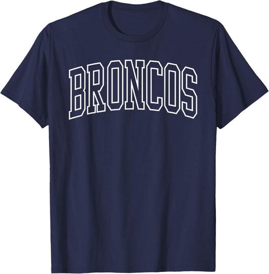 Broncos High School Spirit Fan Team Back to School T-Shirt - T-Shirt | Navy
