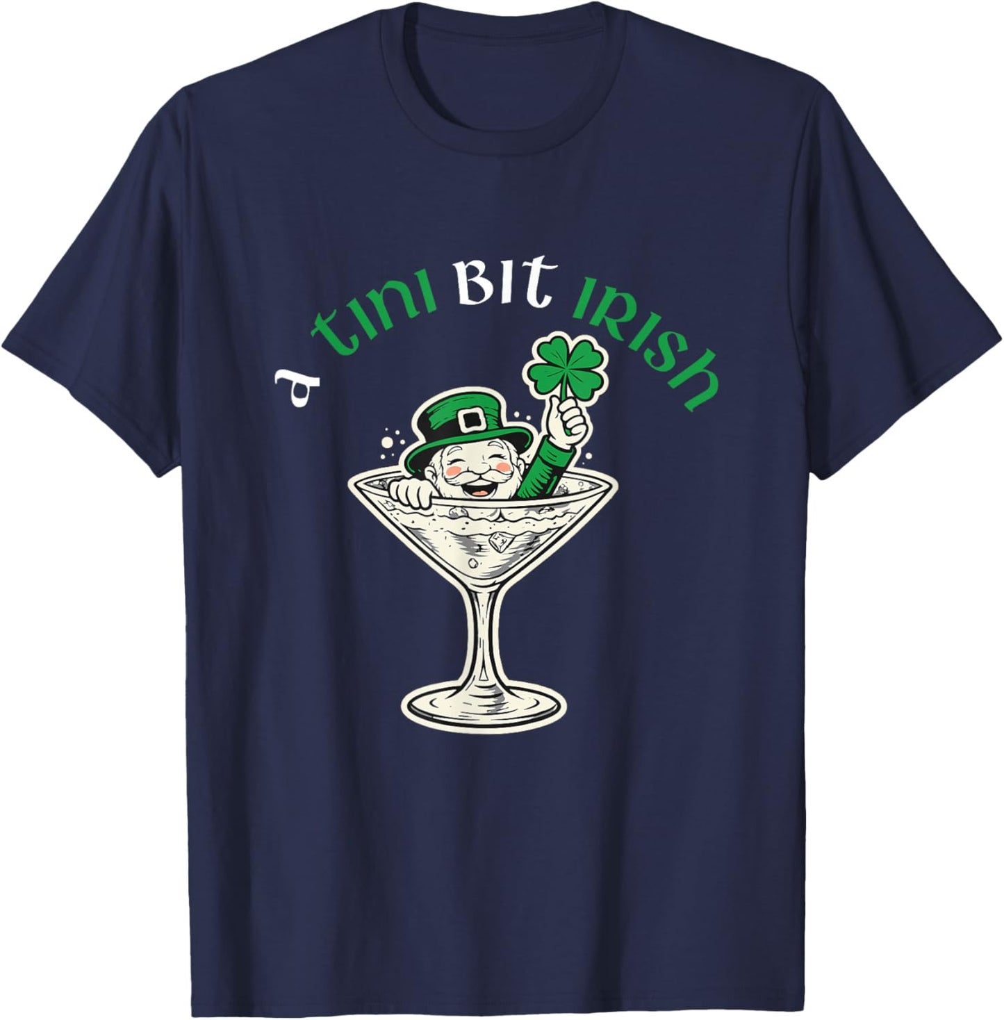 A Tini Bit Irish - St Patrick's Day Irish Pride Shamrock T-Shirt - T-Shirt | Navy