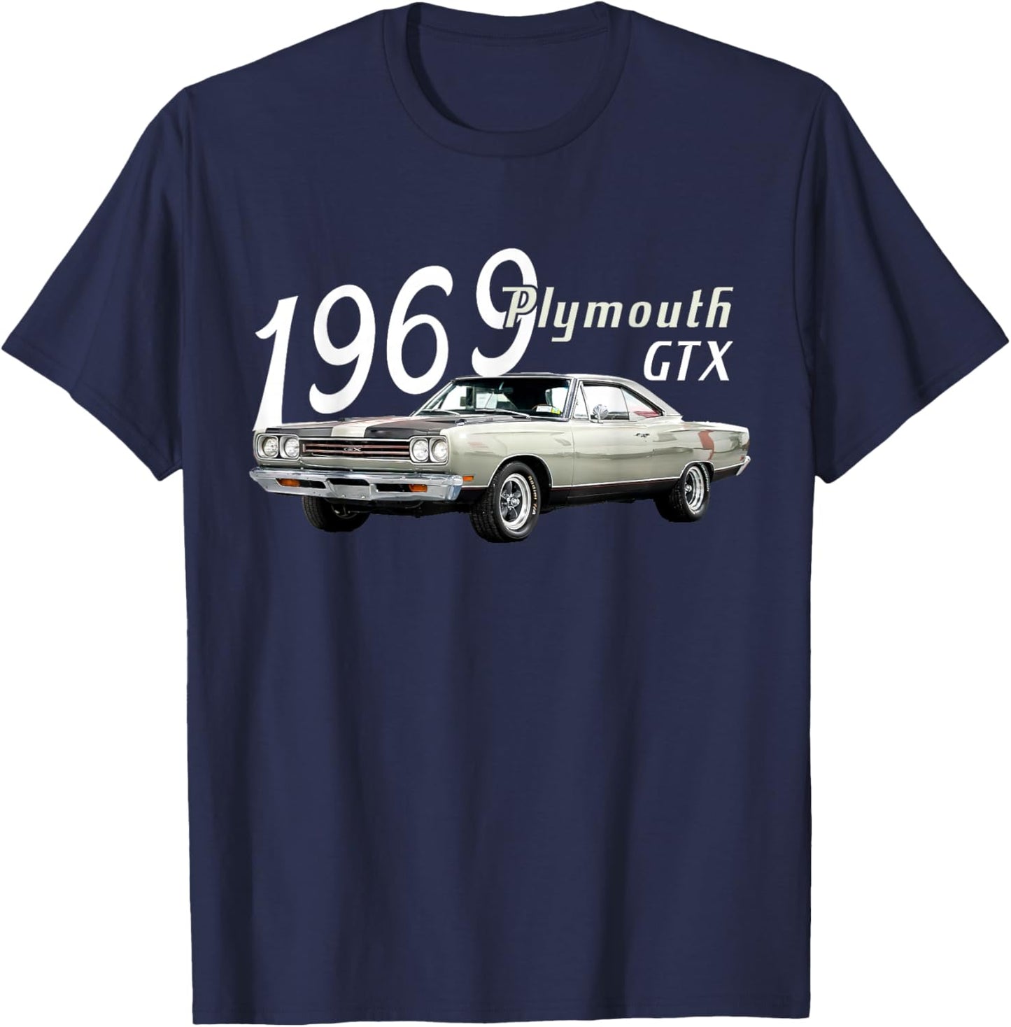 1969 69 GTX Classic Vintage Old Car USA Flag T-Shirt - T-Shirt | Navy