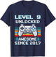 Kids 9th Birthday Gamer Level 9 Unlocked Awesome Since 2017 T-Shirt - T-Shirt | Navy