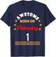 February 1 Birthday Awesome Born on 1st February Vintage T-Shirt - T-Shirt | Navy