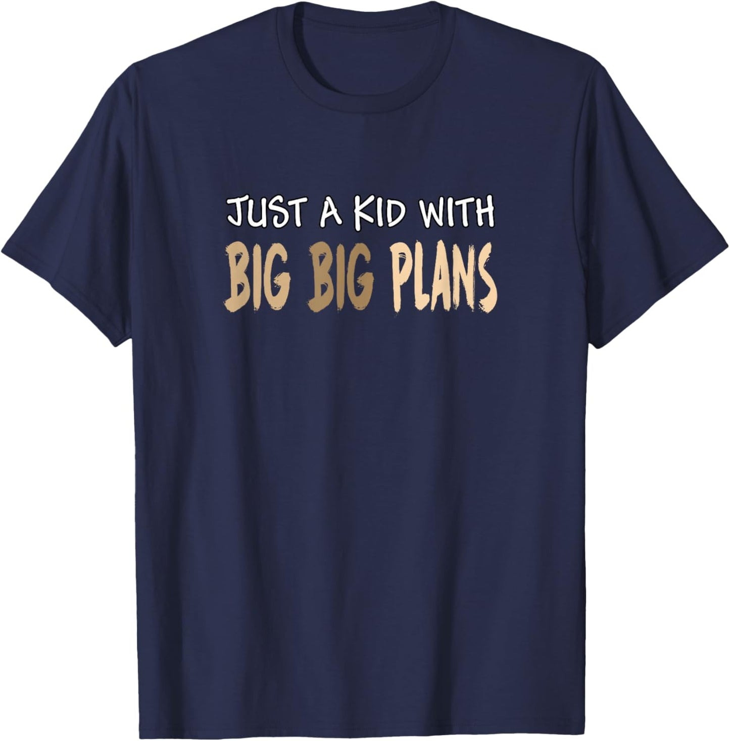 Tan Big Plans Kid Color Graphic T-Shirt - T-Shirt | Navy