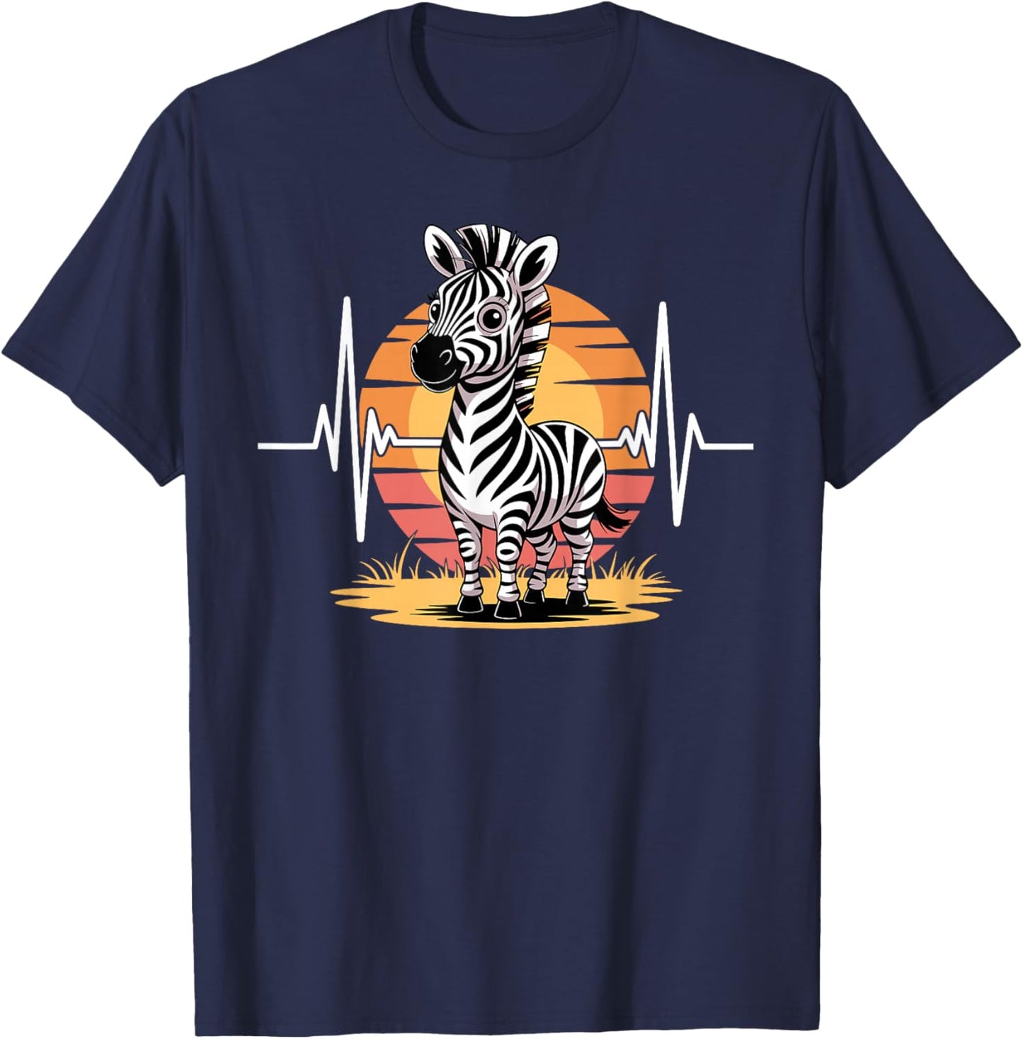 Funny Zebra Art Women Kids Zebra Animal Print Zebra T-Shirt - T-Shirt | Navy