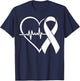American Heart Disease Awareness Month Ribbon Go Red Heart T-Shirt - T-Shirt | Navy