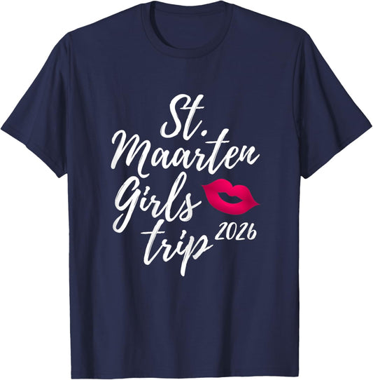 St. Maarten Girls Trip 2026 Saint Martin Fun Matching Group T-Shirt - T-Shirt | Navy
