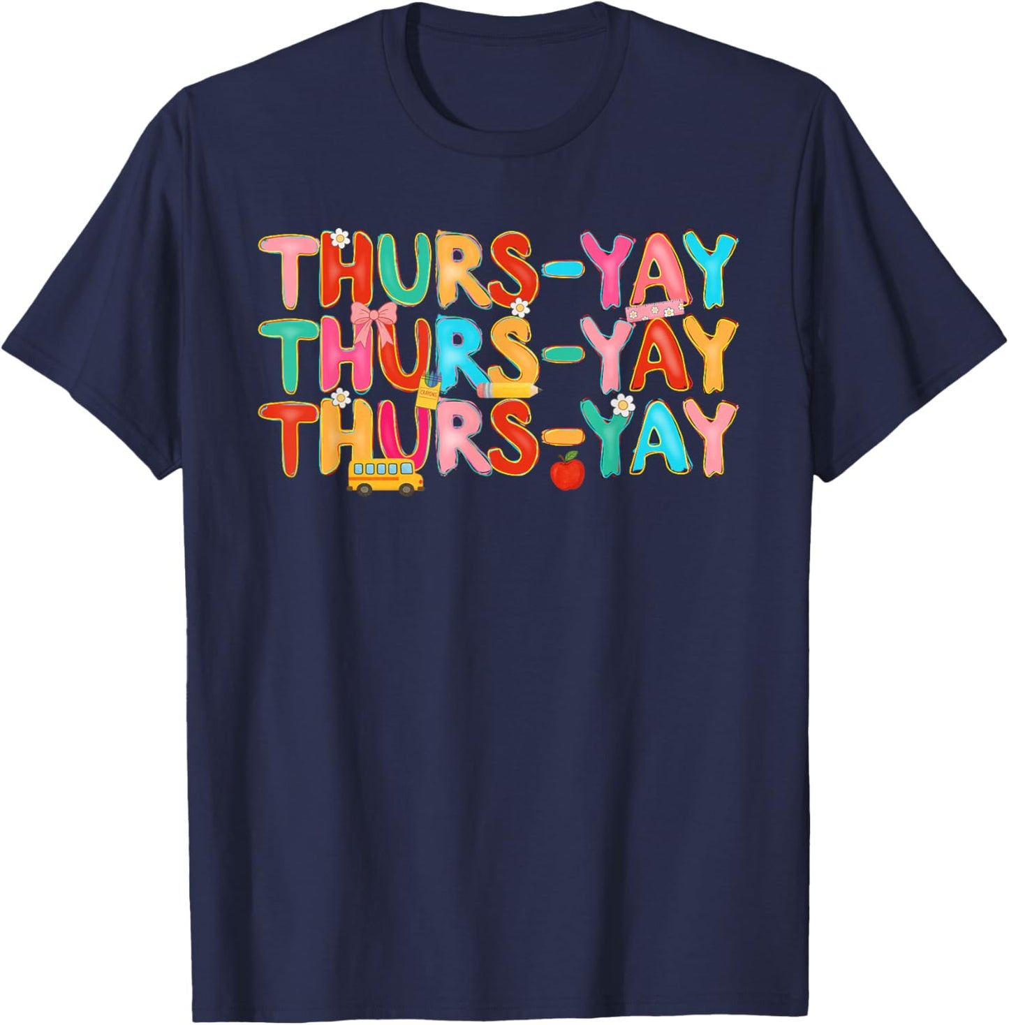 Thursday Thurs-Yay Teacher Squad Student Weekday Back School T-Shirt - T-Shirt | Navy