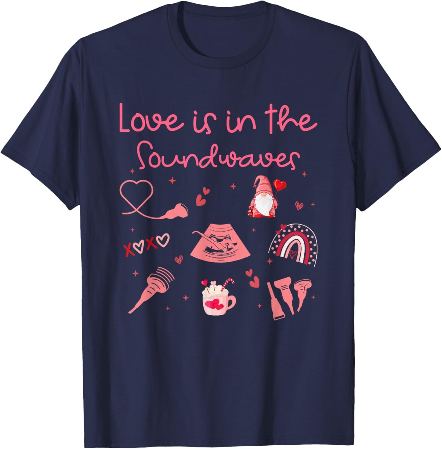 Ultrasound Technologist Valentine Sonographers, RDMS, RVT T-Shirt - T-Shirt | Navy