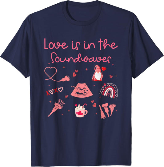 Ultrasound Technologist Valentine Sonographers, RDMS, RVT T-Shirt - T-Shirt | Navy