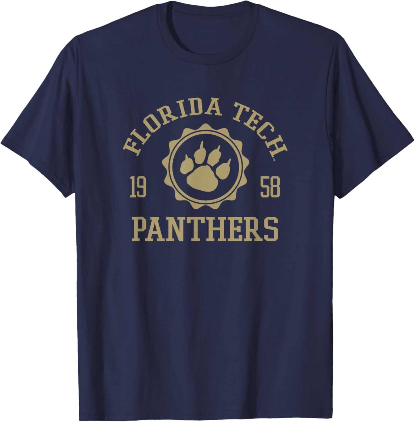 Florida Tech Panthers Stamp Black Officially Licensed T-Shirt - T-Shirt | Navy