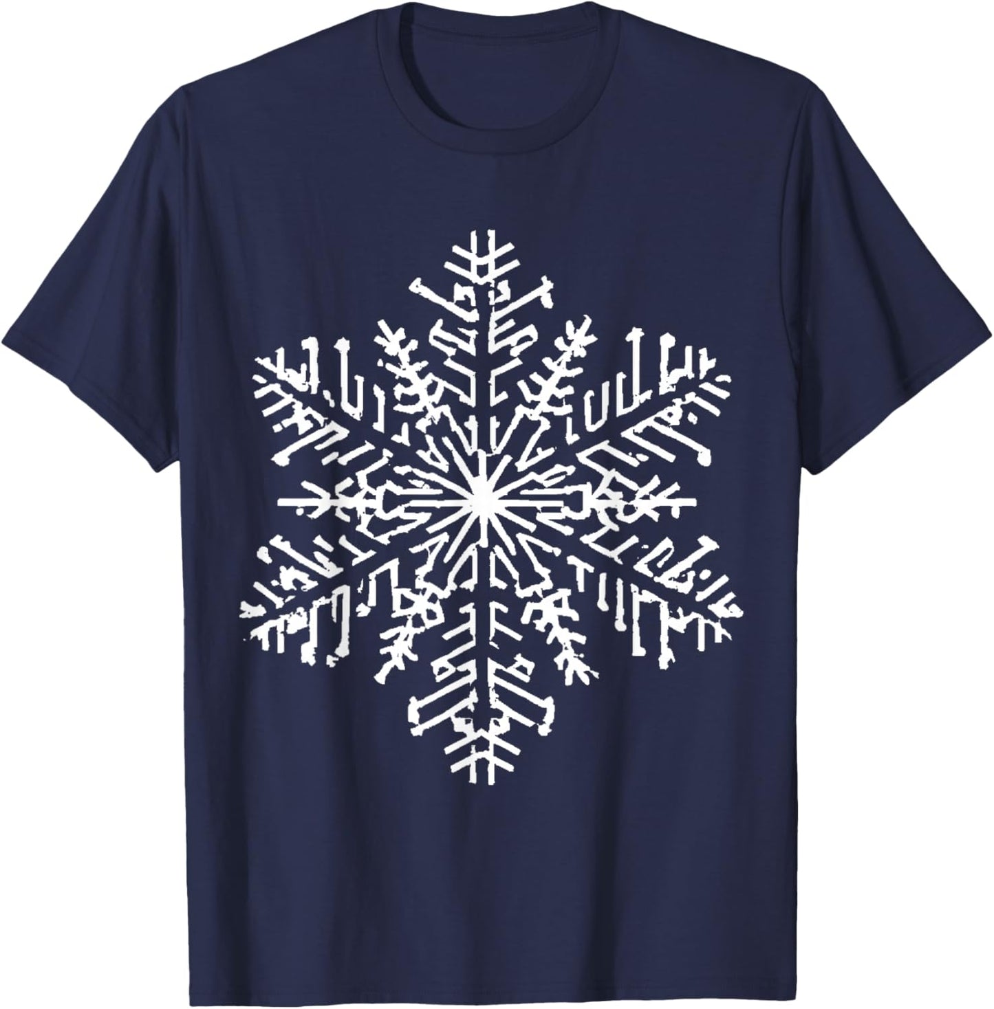 Snowflake Christmas Blue T-Shirt - T-Shirt | Navy